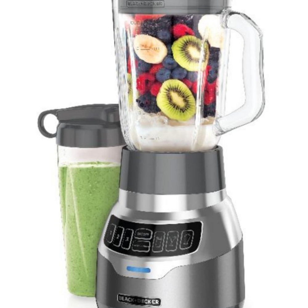 BLACK+DECKER PowerCrush Digital Blender With Travel Cup New